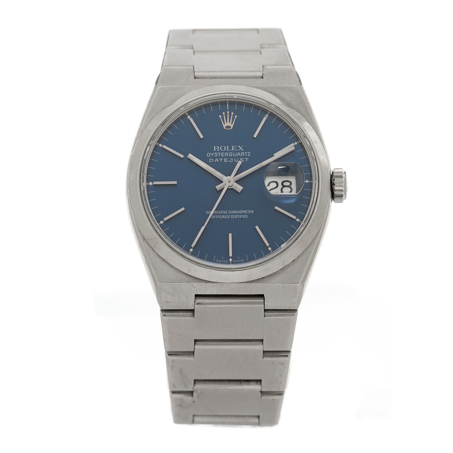 Rolex Stainless Steel 36mm Oysterquartz Datejust Watch Blue 17000 1 of 4