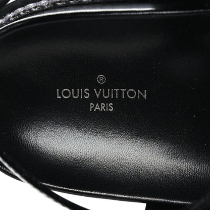 Louis Vuitton Lambskin Chain Link Paseo Flat Comfort Sandals 39 Black 7 of 7