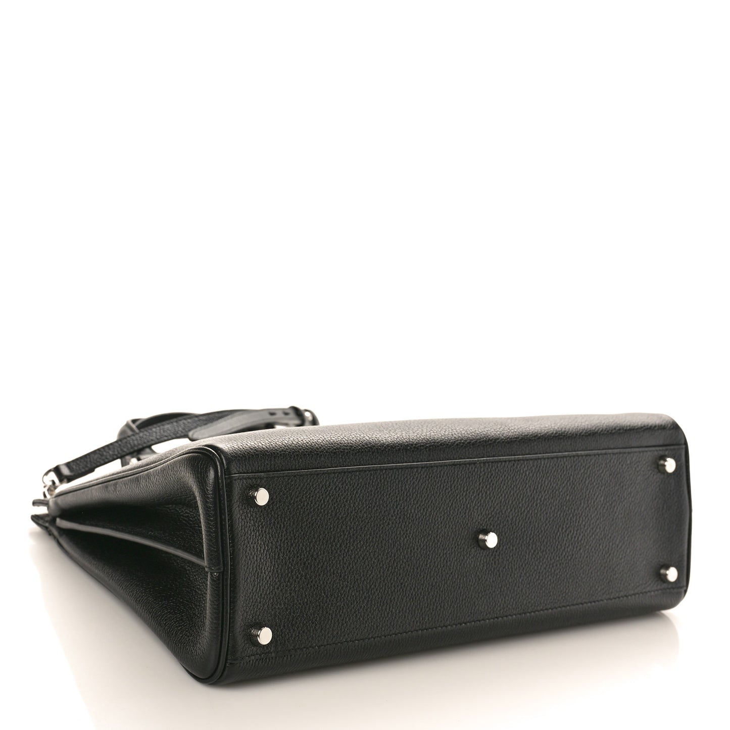 Grainy Calfskin Medium Zumi Top Handle Bag Black