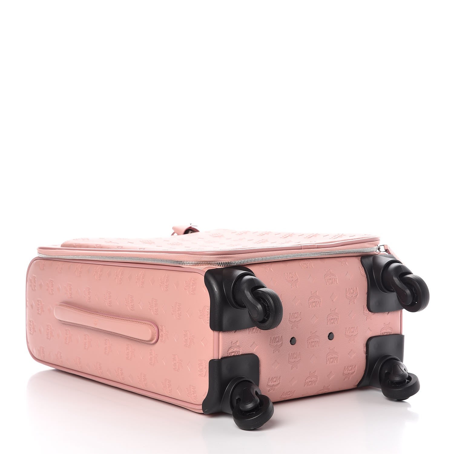 MCM Calfskin Ottomar Monogram Trolley Wheeled Suitcase Pink Blush 4 of 7