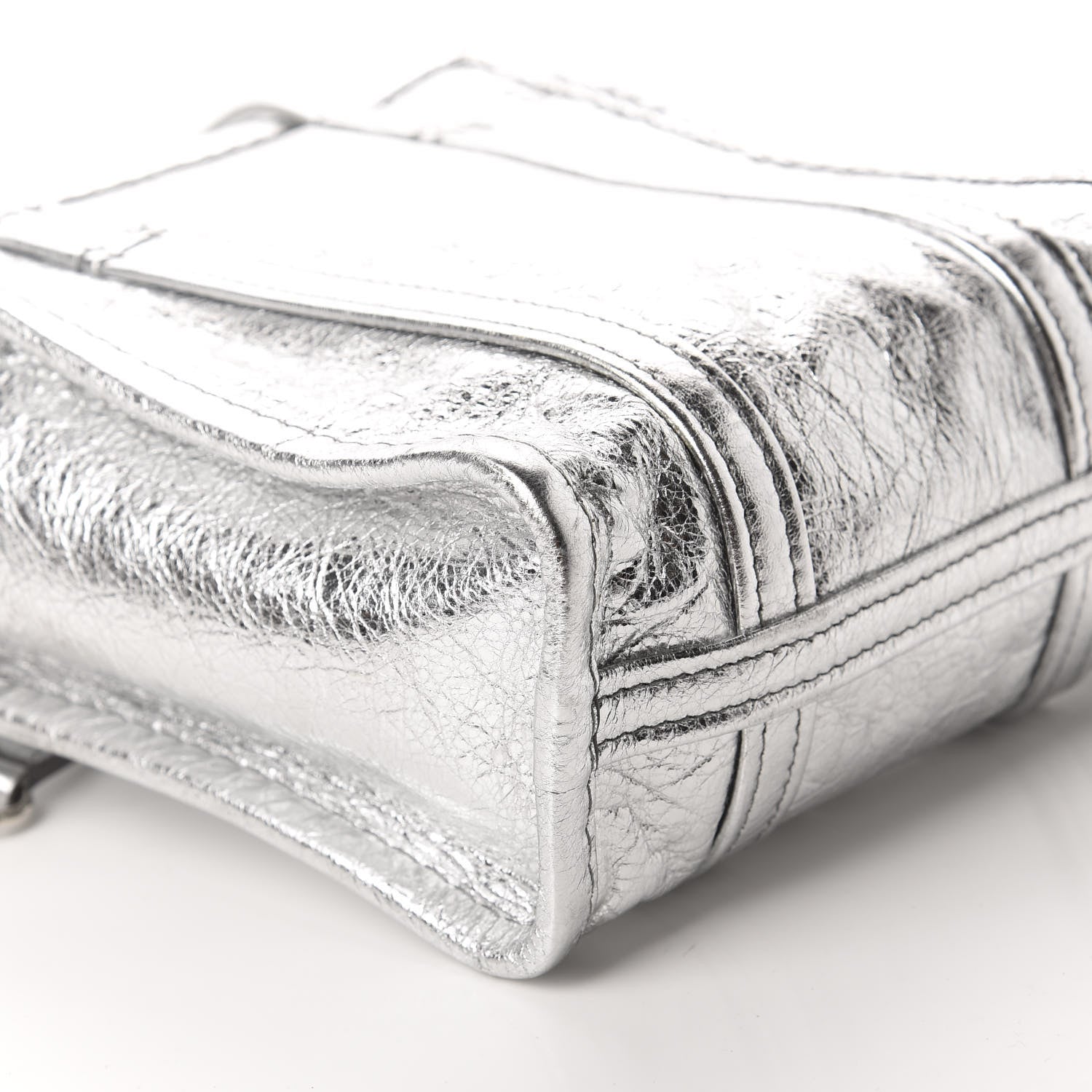 Balenciaga Metallic Calfskin XXS Bazar Shopper Tote Silver Hardware 6 of 11