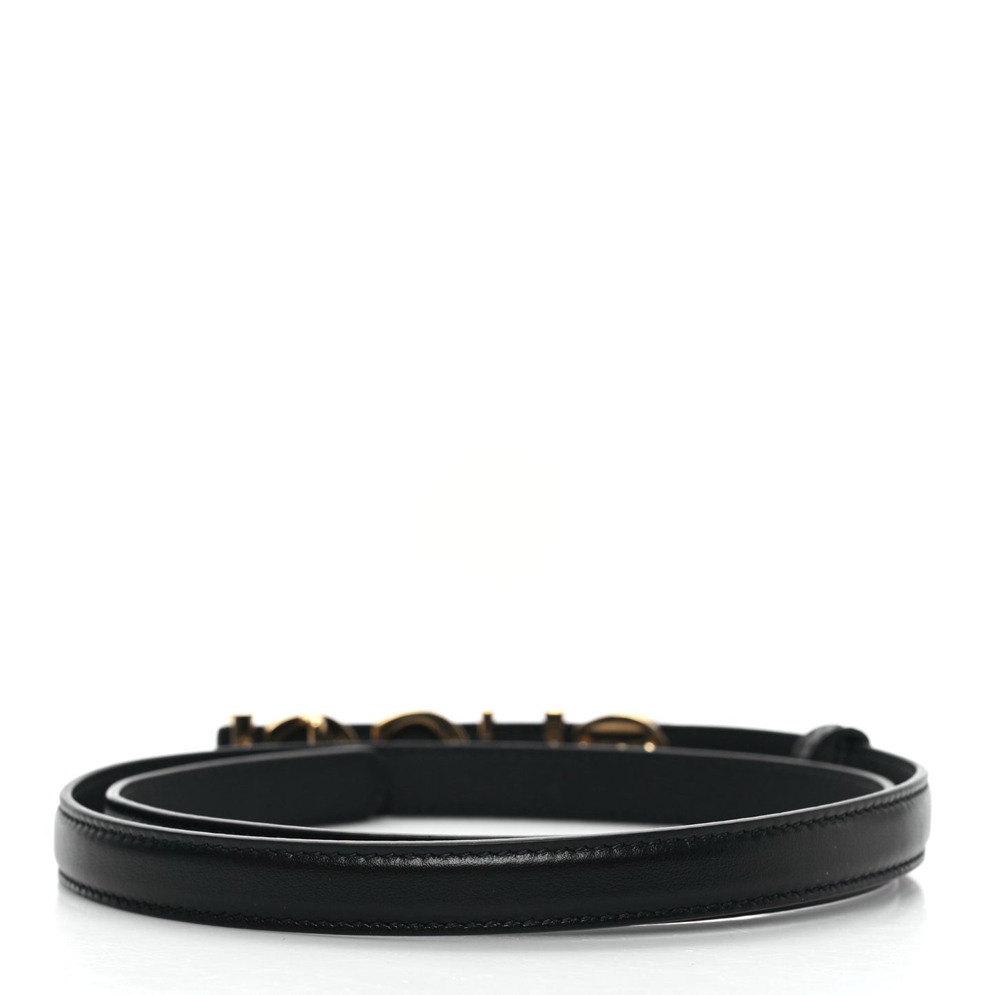 Plutone Calfskin Gucci Buckle 20mm Thin Belt 75 30 Black