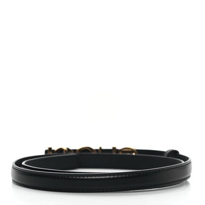 Gucci Plutone Calfskin Gucci Buckle 20mm Thin Belt 75 30 Black 2 of 4