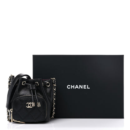 Chanel Caviar Quilted Mini CC Pocket Bucket Bag Black 9 of 9