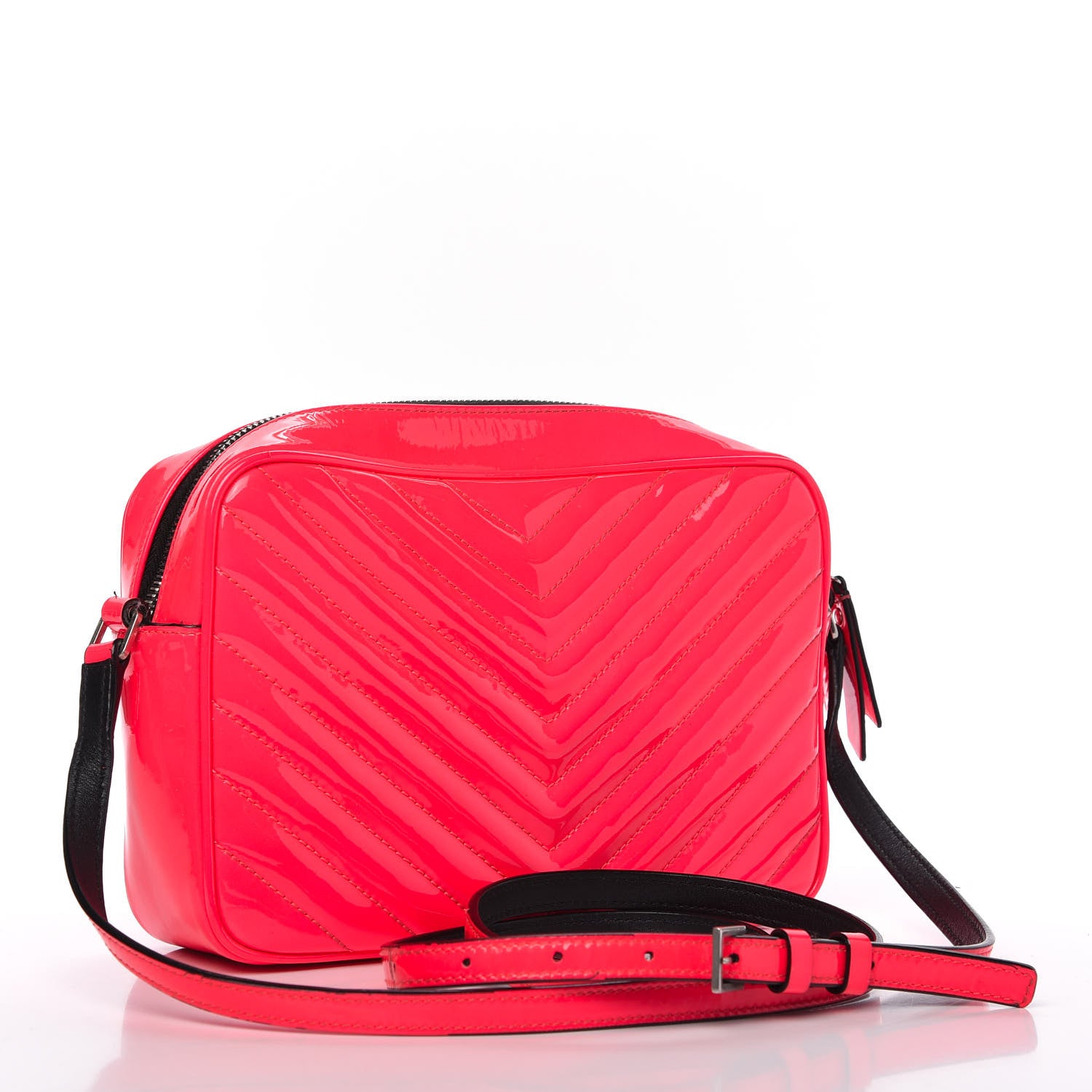 Saint Laurent Calfskin Matelasse Monogram Lou Camera Bag Neon Pink 3 of 10
