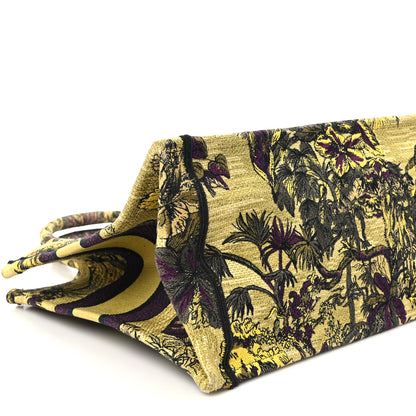 Christian Dior Canvas Embroidered Medium Toile de Jouy Voyage Book Tote Yellow Multicolor 8 of 9