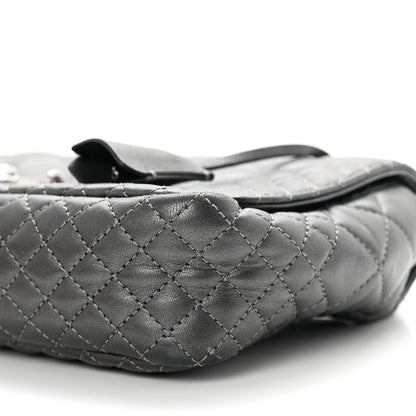Versace Metallic Nappa Quilted Icon Shoulder Bag Grey 10 of 14