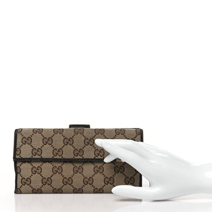 Gucci Monogram Margaux Calfskin Dice Continental Wallet Beige Ebony Dark Brown 2 of 11