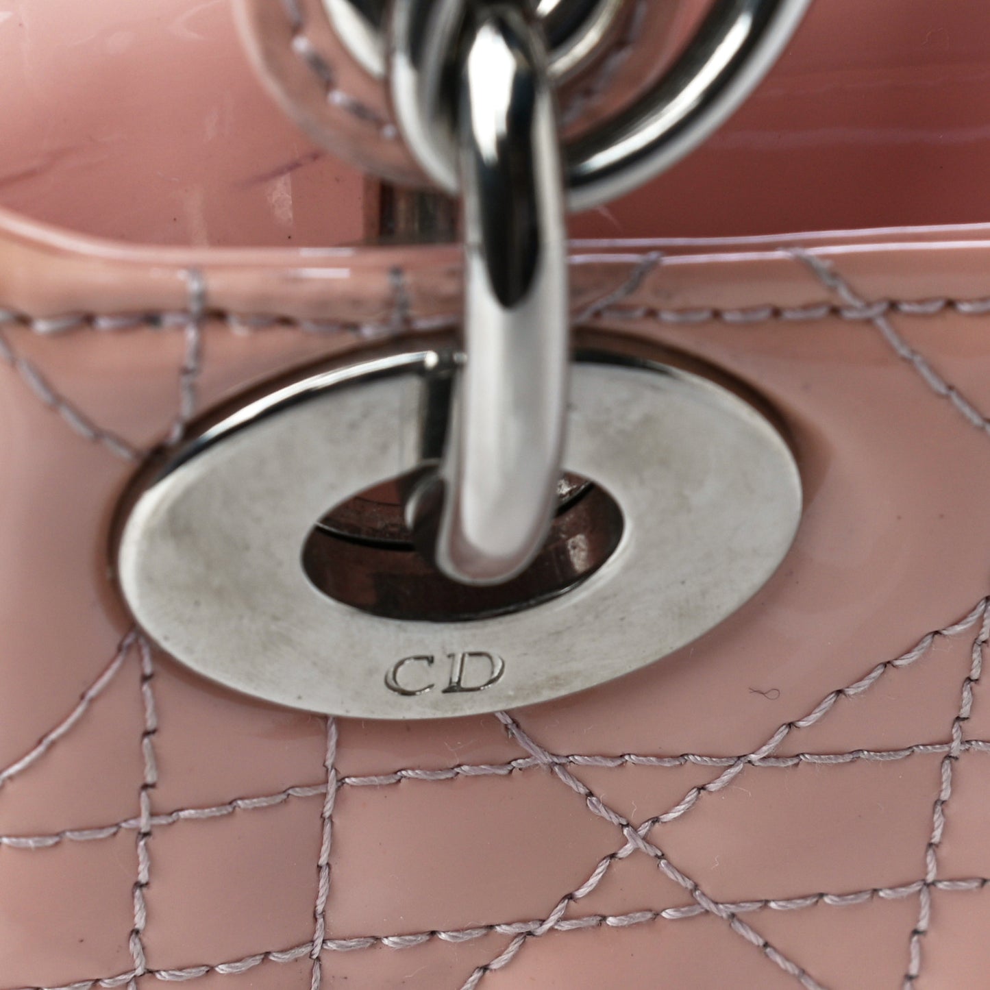 Patent Cannage Mini Lady Dior Light Pink