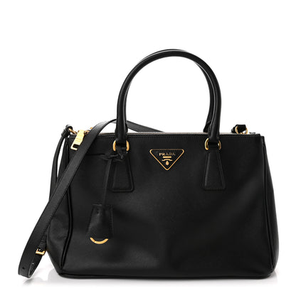 Prada Saffiano Small Galleria Double Zip Tote Black 1 of 9