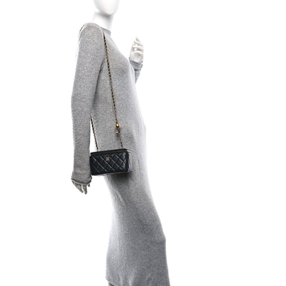 Chanel Lambskin Quilted Pearl Crush Small Vanity Case With Chain Black 2 of 12