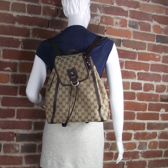 Gucci GG Monogram Flap Backpack Brown 2 of 3