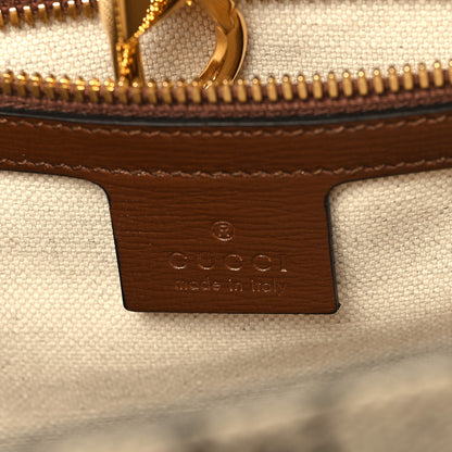 Gucci GG Supreme Monogram Azalea Calfskin Small Retro Interlocking G Tote Bag Beige Ebony Brown Sugar 6 of 11
