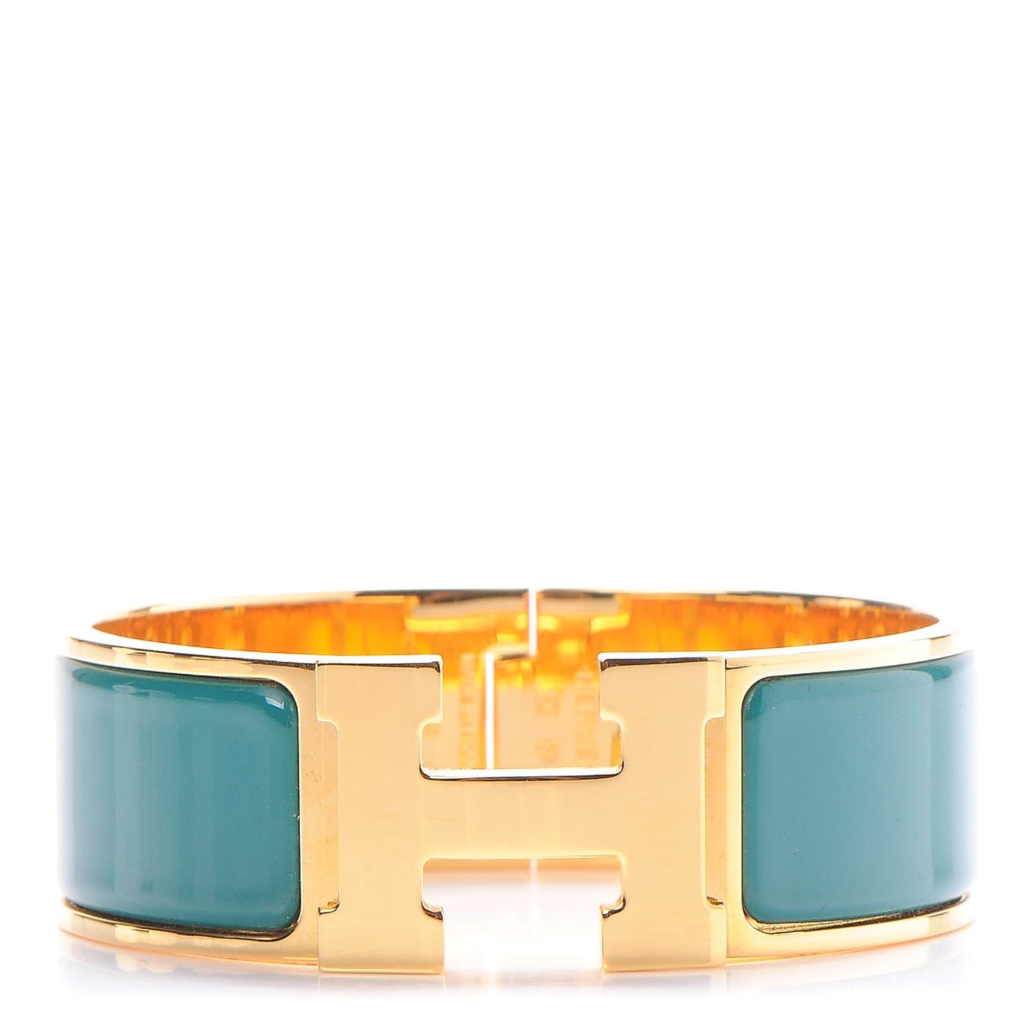 Enamel Wide Clic Clac H Bracelet PM Malachite