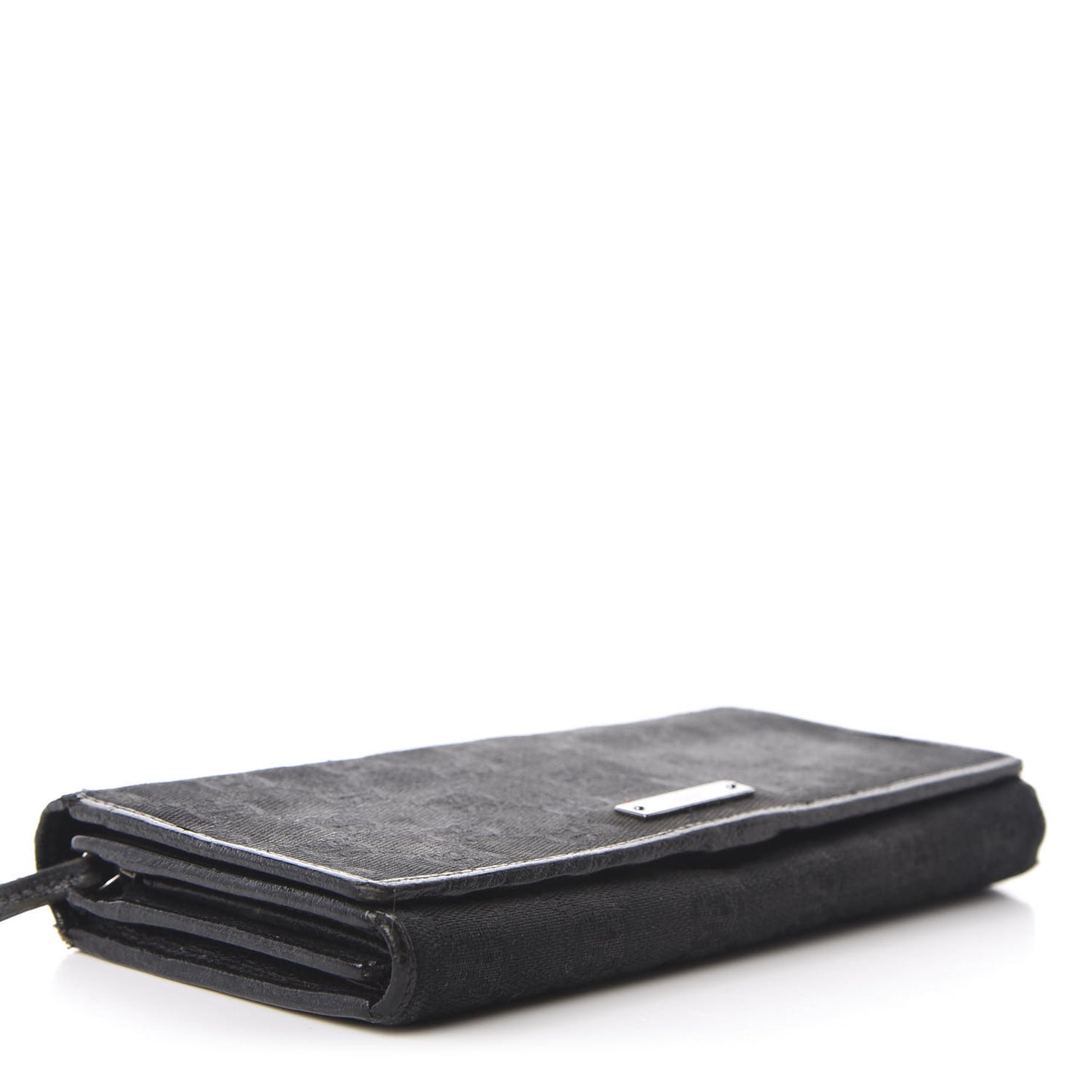 Monogram Metal Bar Chain Wallet Black
