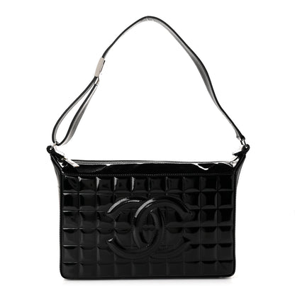 Chanel Patent Chocolate Bar Quilted Shoulder Bag Black 1 of 11