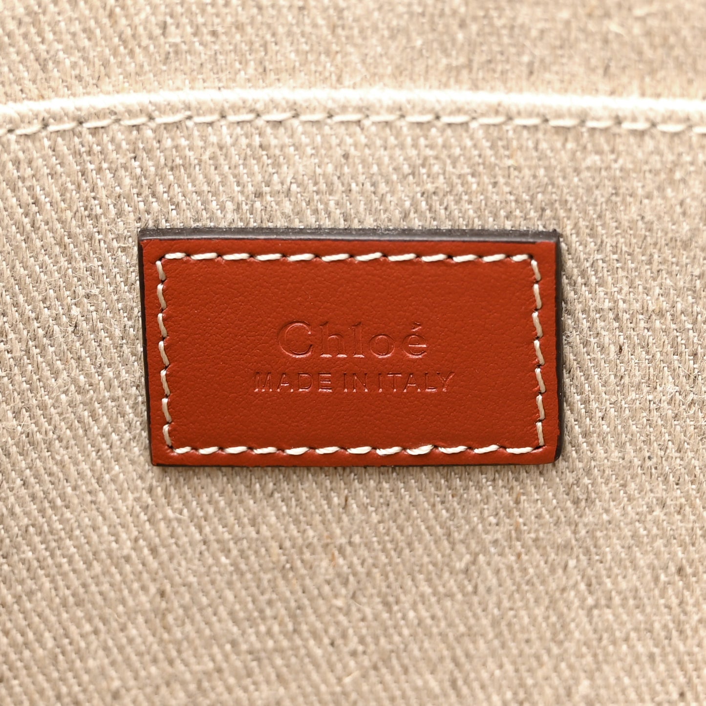 Cotton Calfskin Medium Woody Ribbon Tote White Brown
