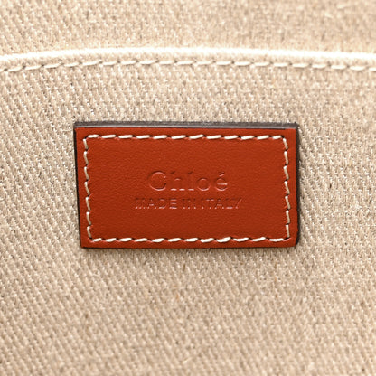 Chloe Cotton Calfskin Medium Woody Ribbon Tote White Brown 6 of 11