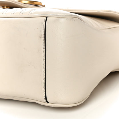 Gucci Calfskin Matelasse Small GG Marmont Top Handle Shoulder Bag White 10 of 19