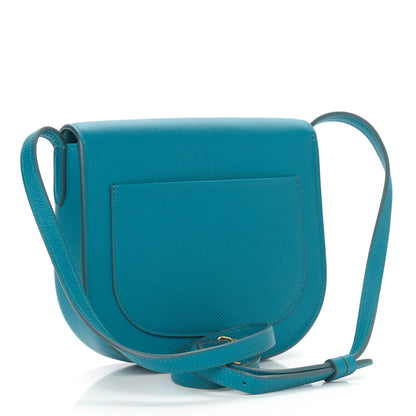 Celine Grained Calfskin Small Trotteur Teal Blue 2 of 11