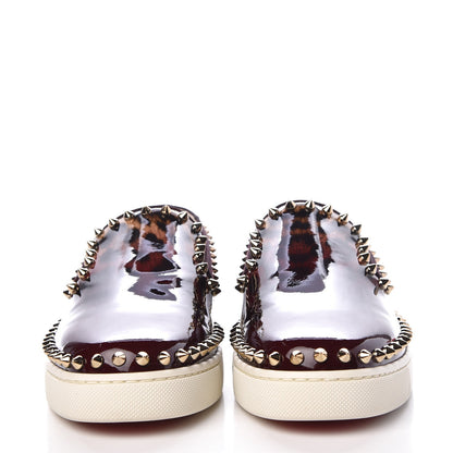 Christian Louboutin Patent Degrade Leopard Studded Womens Pik Boat Flat Loafers 37 Bronze 2 of 10