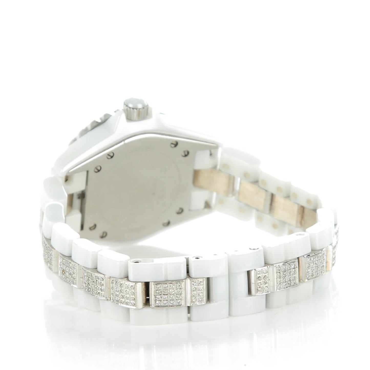 Stainless Steel Ceramic Diamond Ruby 33mm J12 Quartz Watch White