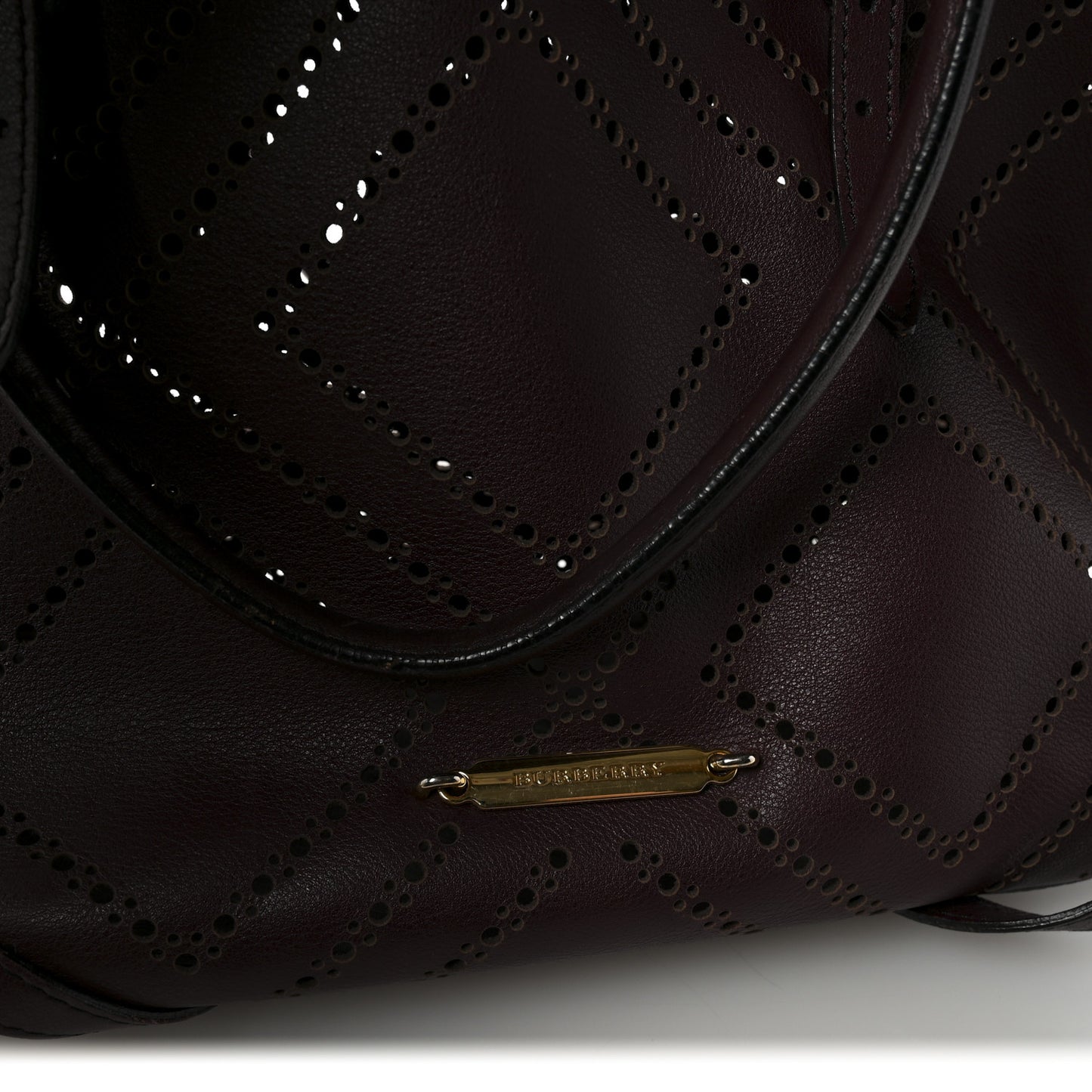 Calfskin Perforated Medium Salisbury Tote Burgundy