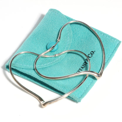 Tiffany Sterling Silver Large Elsa Peretti Open Heart Hoop Earrings 3 of 3