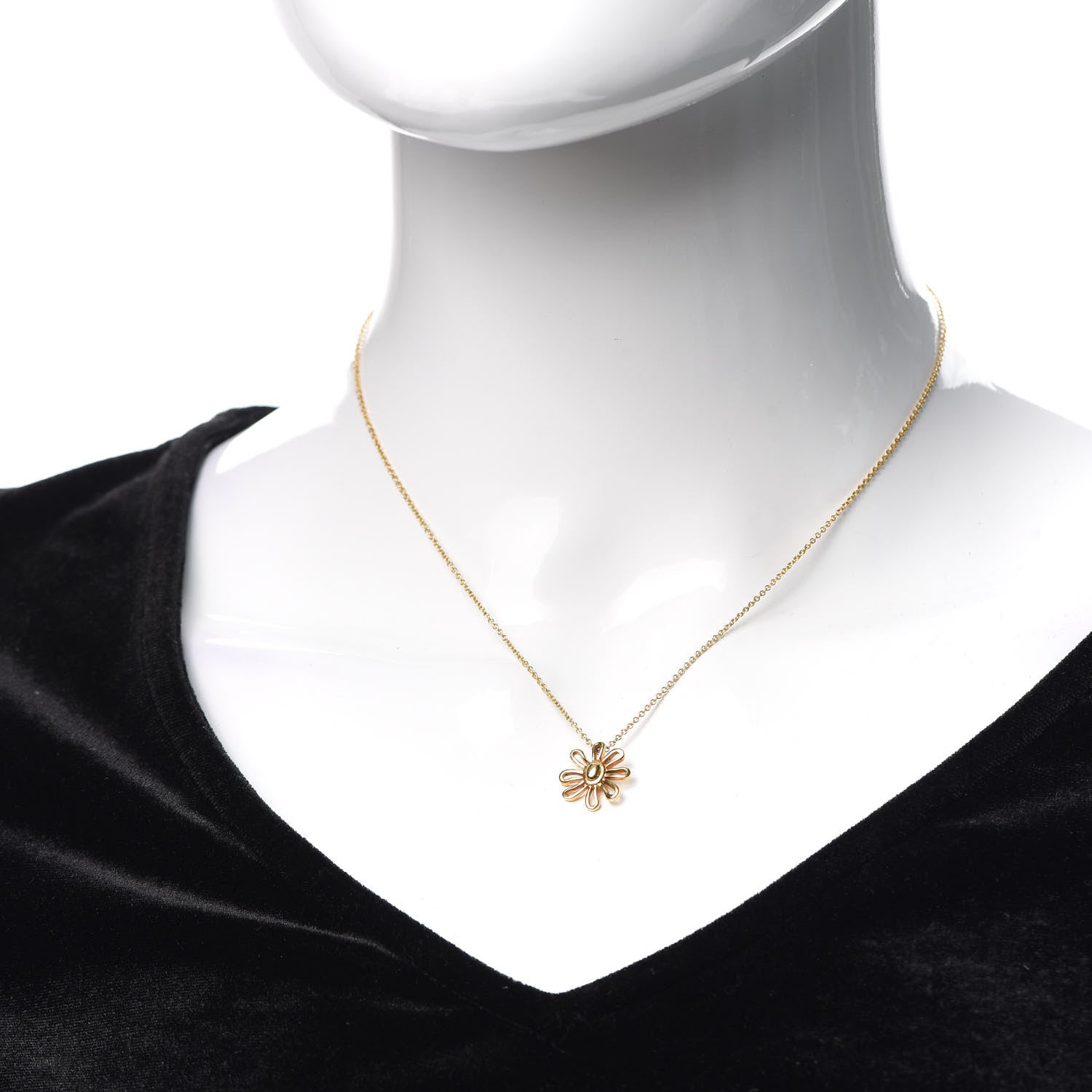 Tiffany 18K Yellow Gold Daisy Pendant Necklace 2 of 6