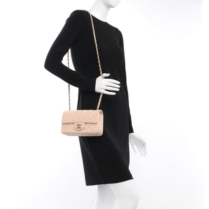 Chanel Lambskin Quilted Mini Rectangular Flap Light Beige 2 of 12
