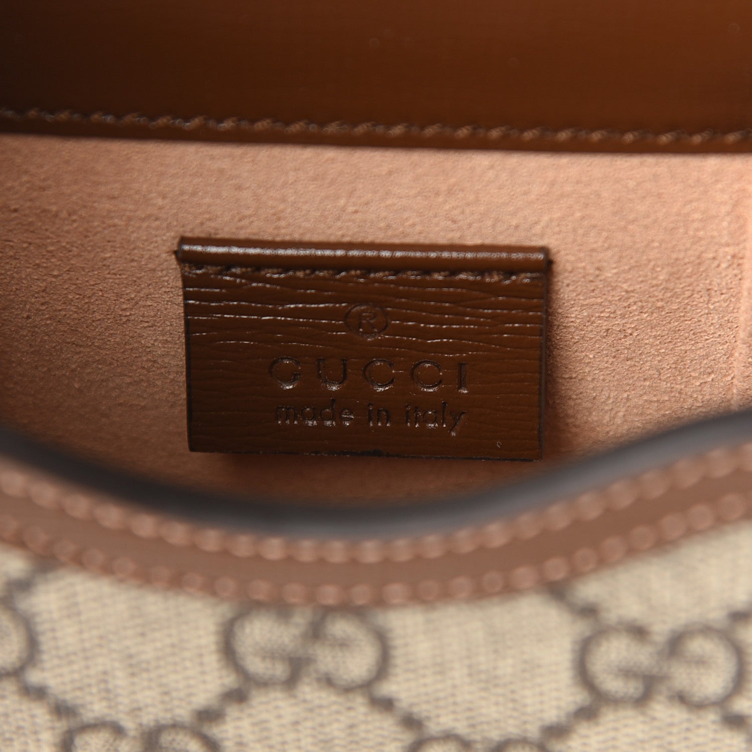 Gucci GG Supreme Monogram Mini Horsebit 1955 Crossbody Bag Beige Brown Sugar 6 of 10