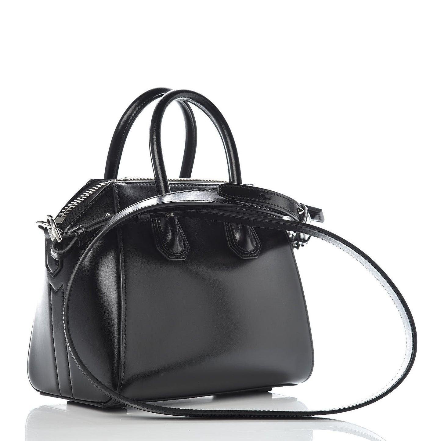 Shiny Lord Calfskin Mini Antigona Black