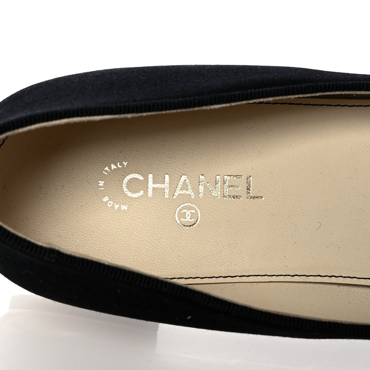 Chanel Satin Grosgrain Pearl Bow Ballerina Cap Toe Flats 38.5 Black 8 of 11