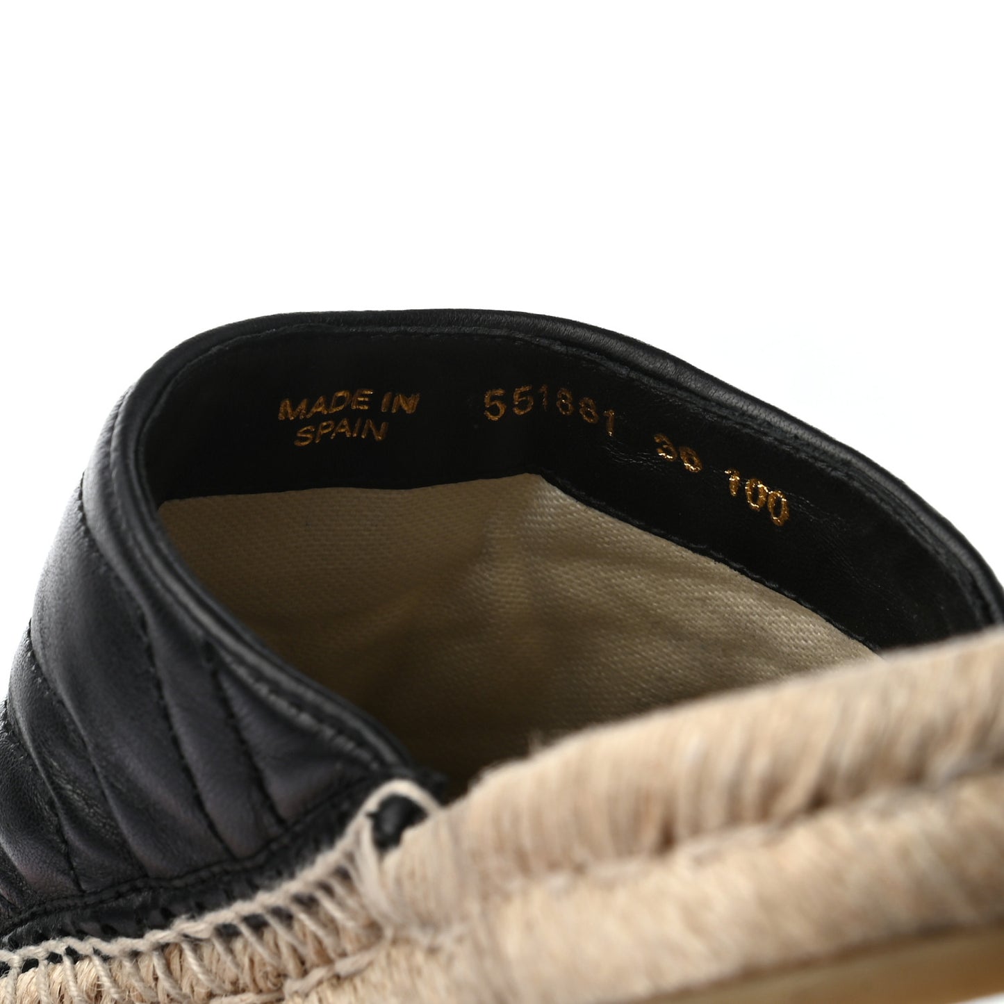Nappa Matelasse GG Marmont Espadrille Slippers 38 Black