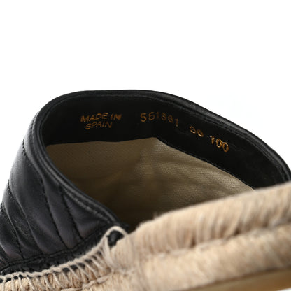 Gucci Nappa Matelasse GG Marmont Espadrille Slippers 38 Black 8 of 9