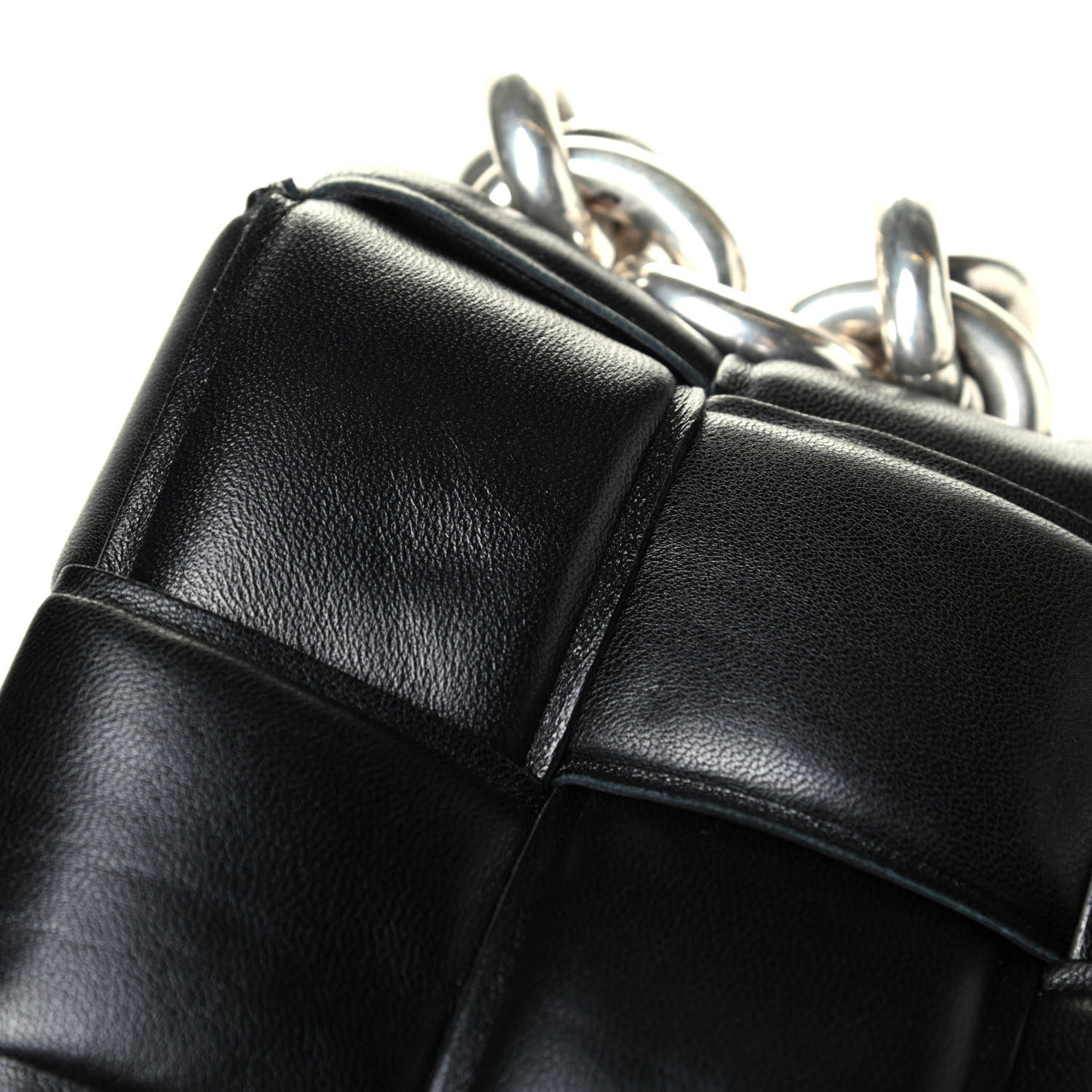 Bottega Veneta Lambskin Maxi Intreccio Padded Chain Cassette Crossbody Bag Black 6 of 7