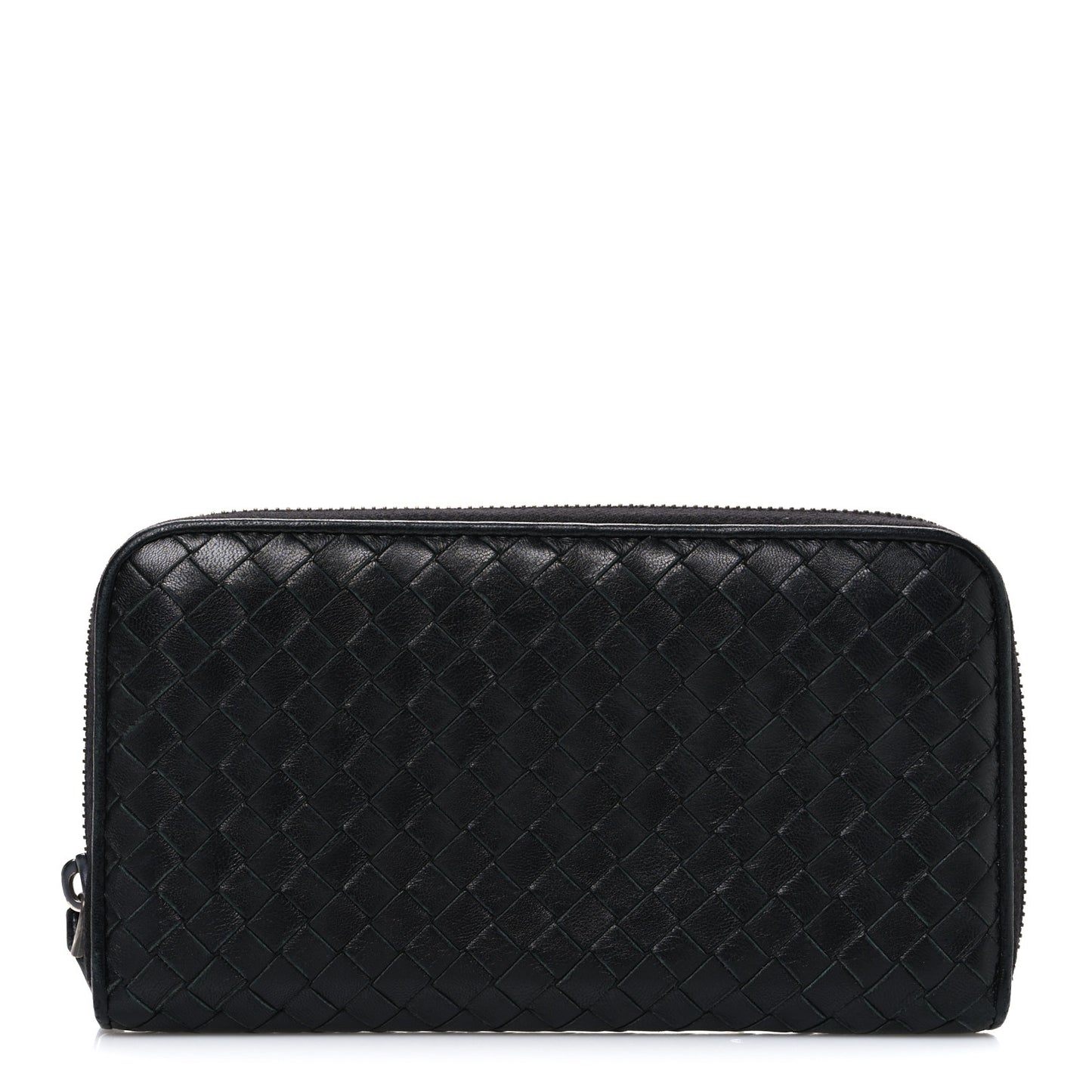 Nappa Intrecciato Zip Around Wallet Black