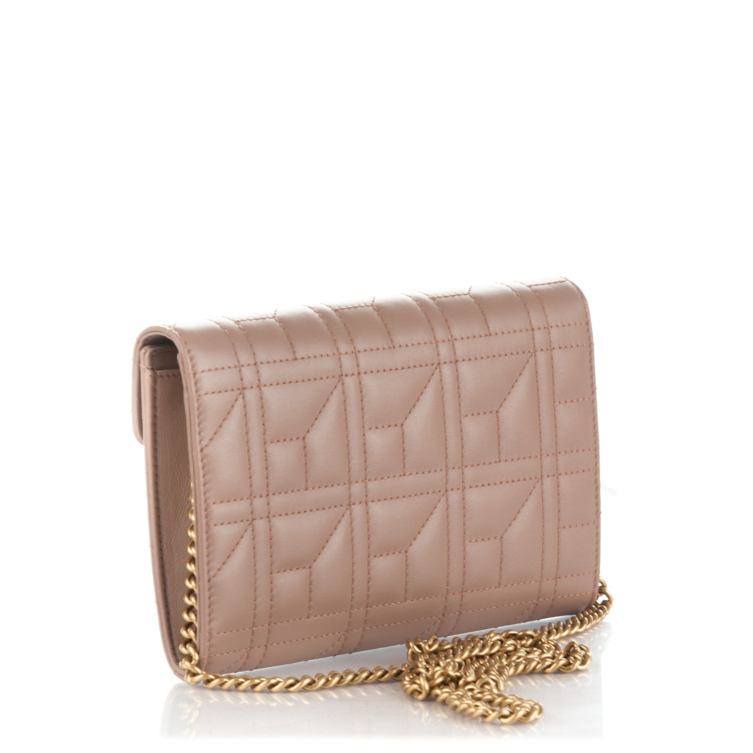 Gucci Calfskin Matelasse Mini Pearly GG Marmont Chain Wallet Porcelain Rose 3 of 7