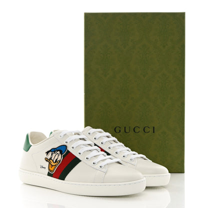 Gucci X DISNEY Calfskin Miro Soft Web Donald Duck Womens Ace Sneakers 37 White New Shamarock 9 of 9