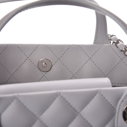 Chanel Calfskin Quilted Small Easy Shopping Tote Grey 10 of 13