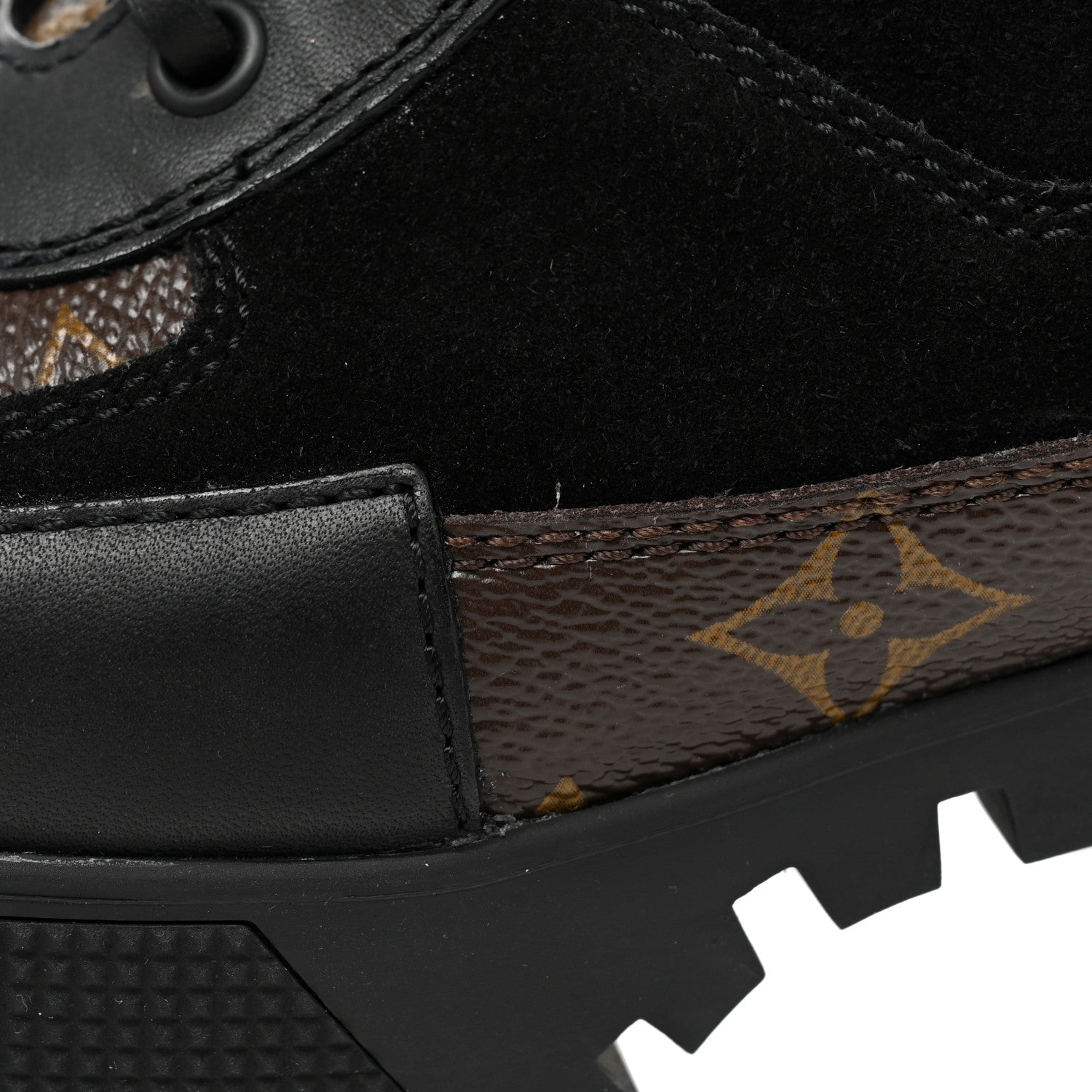 Louis Vuitton Suede Calfskin Monogram Laureate Platform Desert Boots 38.5 Black 11 of 18