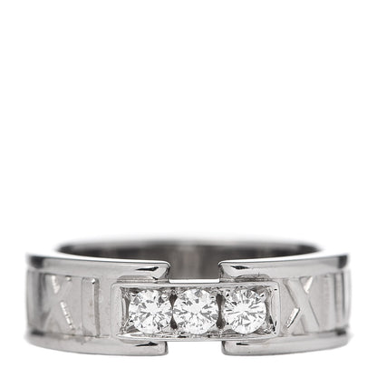 Tiffany 18K White Gold Diamond Atlas Ring 49 4.75 1 of 6