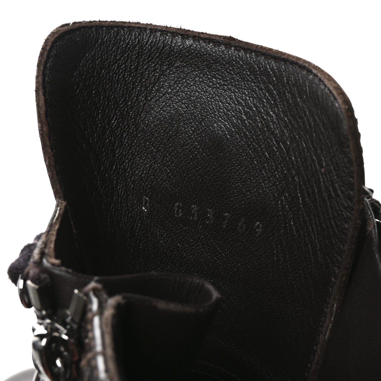 Chanel Shiny Calfskin Quilted CC Lace Up Combat Boots 37.5 Dark Burgundy 8 of 9