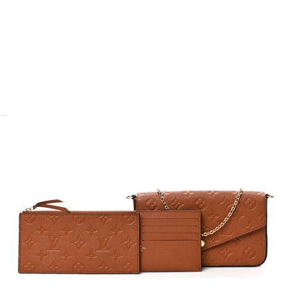 Louis Vuitton Empreinte Pochette Felicie Chain Wallet Cognac 1 of 8