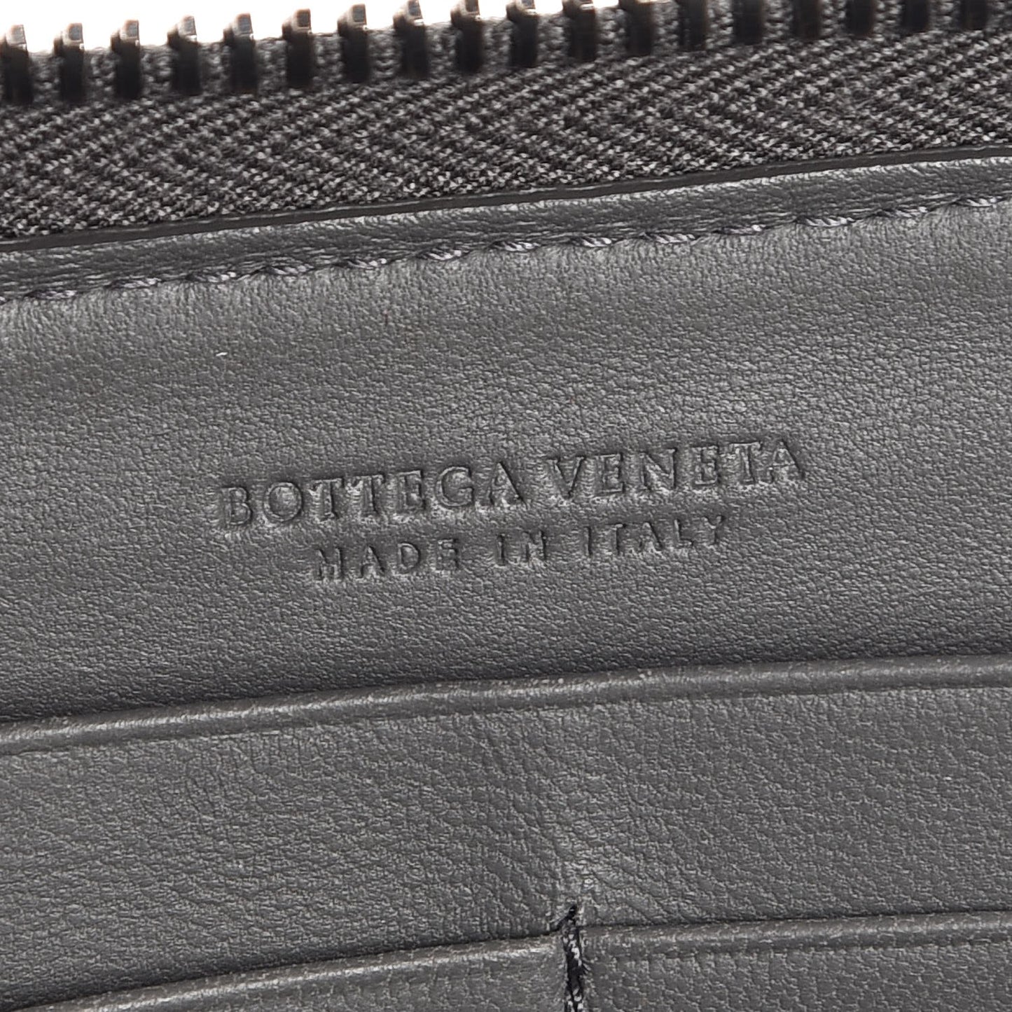 Nappa Intrecciato Zip Around Wallet Grey