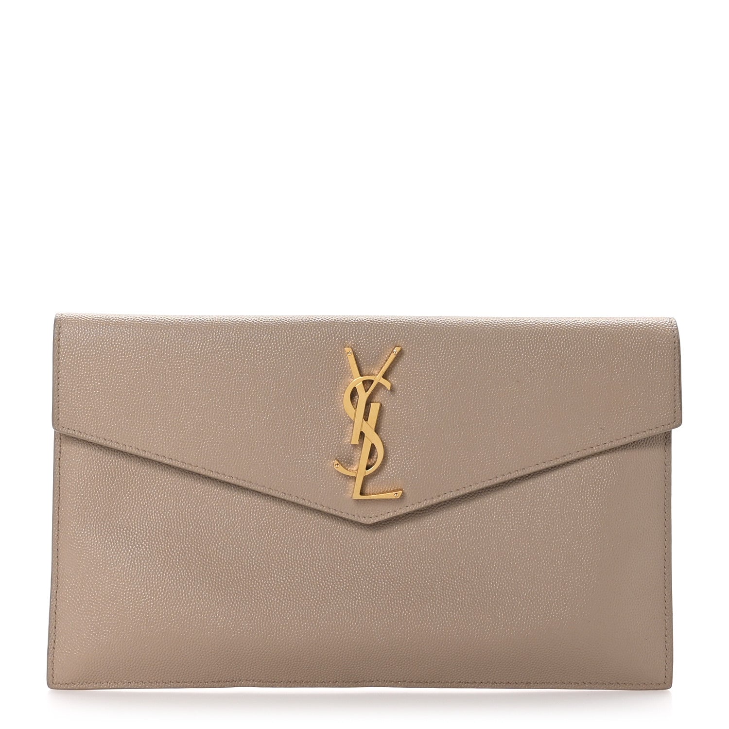Saint Laurent Grain De Poudre Uptown Pouch Dark Beige 1 of 9