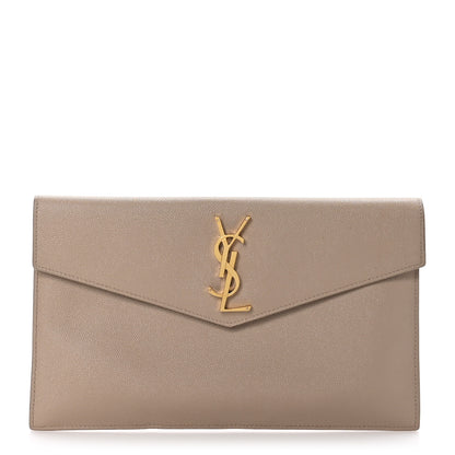 Saint Laurent Grain De Poudre Uptown Pouch Dark Beige 1 of 9
