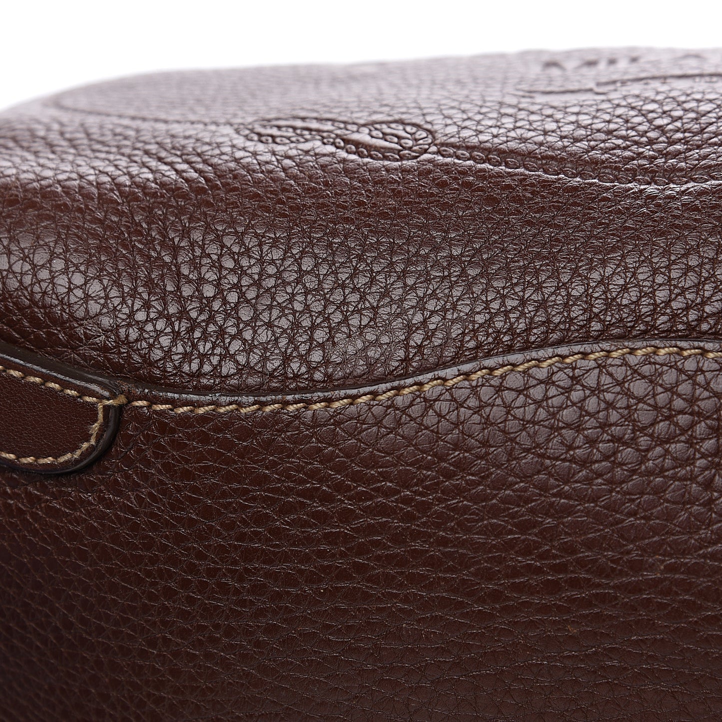 Vitello Daino Embossed Logo Bowler Bruciato