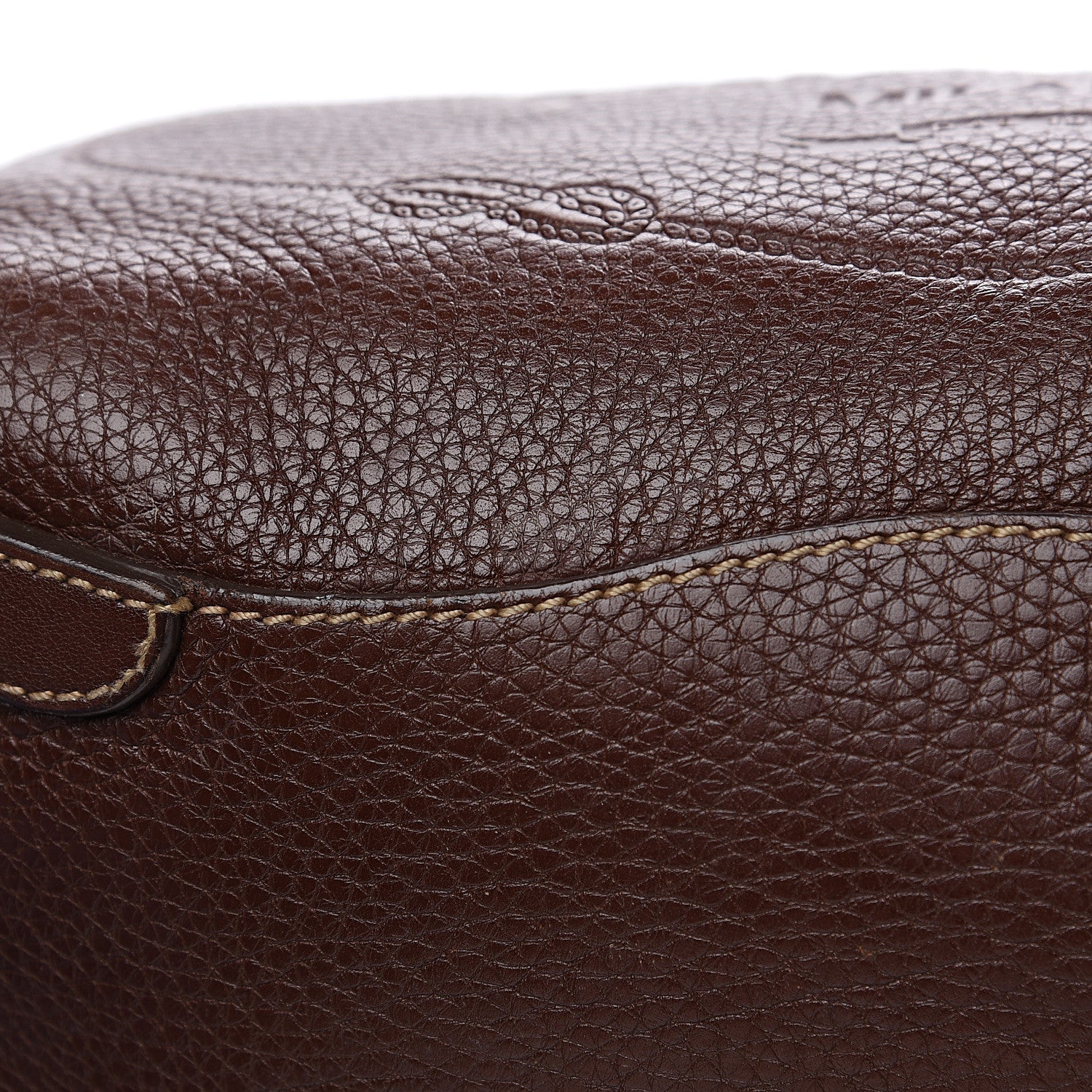 Prada Vitello Daino Embossed Logo Bowler Bruciato 9 of 15
