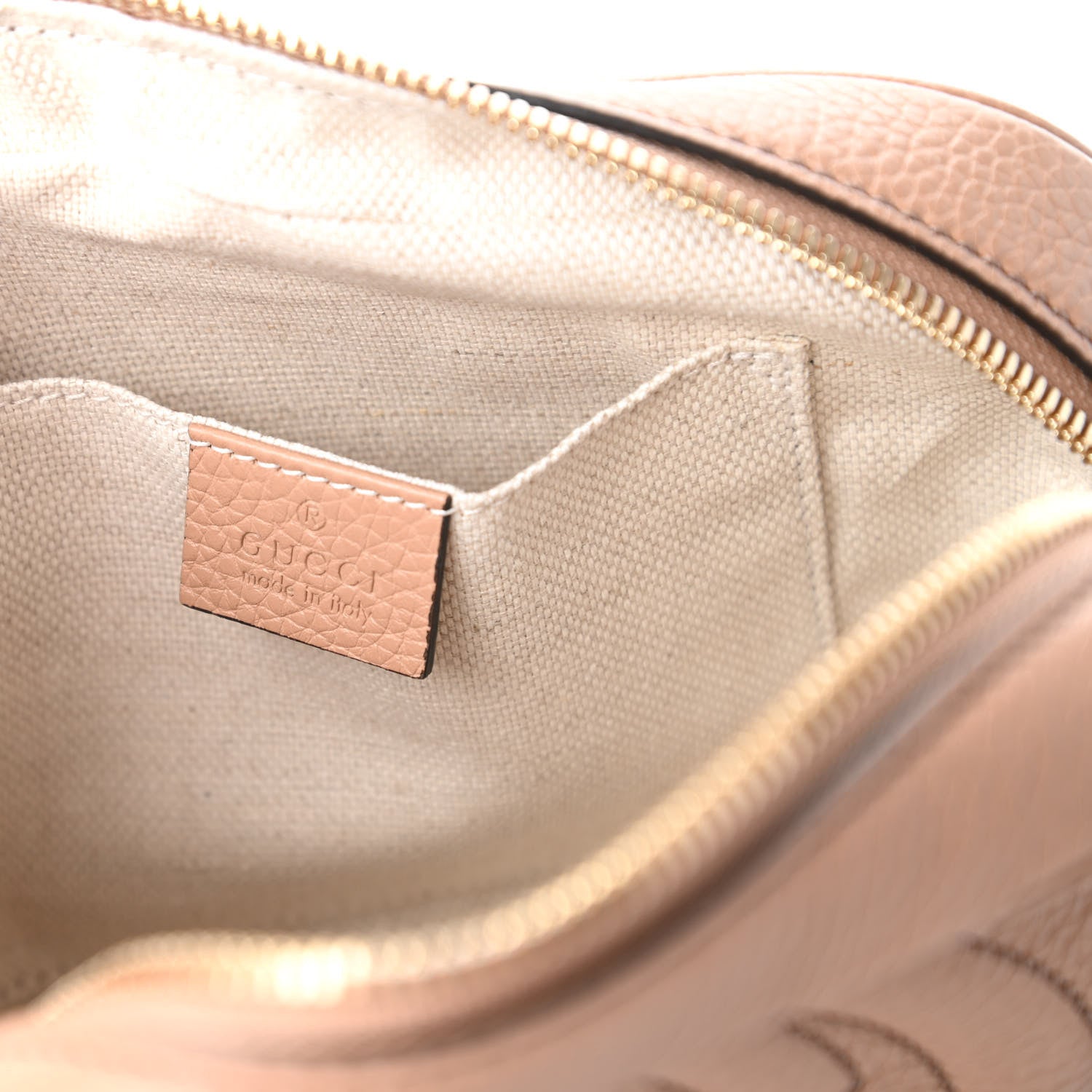 Gucci Pebbled Calfskin Small Soho Disco Bag Camelia 8 of 10